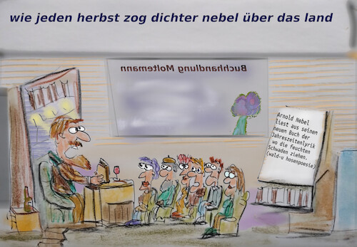 Cartoon: herbst (medium) by ab tagged jahreszeit,herbst,buch,autor,lesung,lesen,natur,name