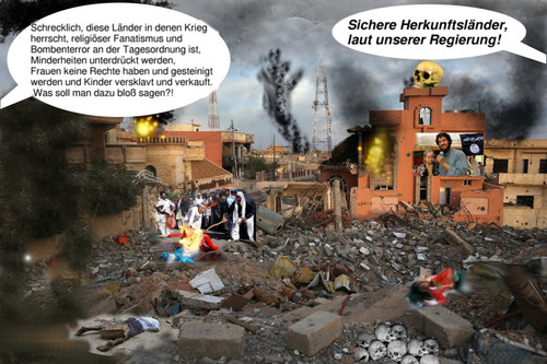 Cartoon: kein problem (medium) by ab tagged abschiebung