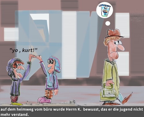 Cartoon: kommunikation (medium) by ab tagged jugend,erwachsene,sprache