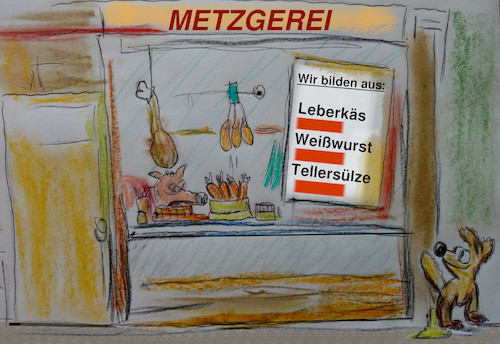 Cartoon: lehhrstelle (medium) by ab tagged ausbildung,bayern,arbeit