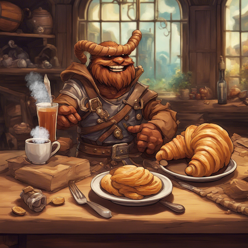 Cartoon: mr sunday brunch (medium) by ab tagged sunday,brunch,man,fantasy,croissant