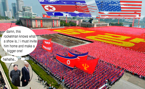 Cartoon: the visit (medium) by ab tagged trump,kim,northkorea,visit