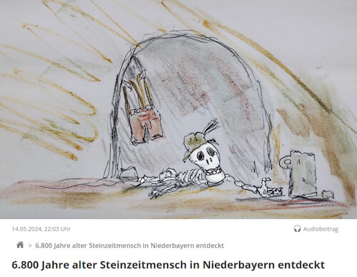 Cartoon: welt des wissens (medium) by ab tagged steinzeit,bayern,uralt,kultur