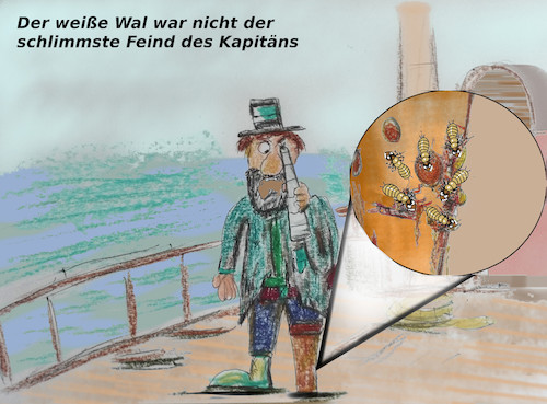 Cartoon: weltliteratur (medium) by ab tagged moby,dick,ahab