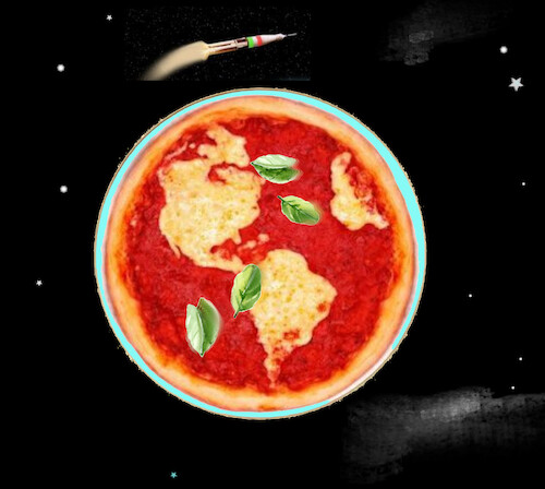 Cartoon: weltpizzatag (medium) by ab tagged welt,pizza,tag,ehre,essen,weltweit,begriff,italien