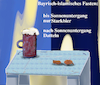 Cartoon: flüssig und fest (small) by ab tagged fastenzeit,bayern,bier,ramadan,islam,nahrung,morgen,abend,tageszeit
