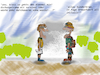 Cartoon: hardcore (small) by ab tagged kreuzfahrt,virus,hanta,durchfall,tod,quarantäne,krankheit,training,fitness,survival,abenteuer