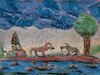 Cartoon: hundstage (small) by ab tagged wetter,klima,regen,wasser,flut,fluss,sommer,nass,hunde