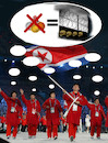 Cartoon: spiele für alle (small) by ab tagged korea,nord,süd,winter,spiele,olympia,sportler,druck,medallien,zwang