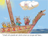 Cartoon: unterwegs (small) by ab tagged abenteuer,schiff,wikinger,reisen,meer,see