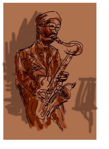 Cartoon: jazz desen (medium) by pisko tagged jazz,desen