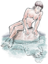 Cartoon: Narcissus (small) by Tufan Selcuk tagged narcissus,conceit,mythology