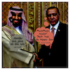 Cartoon: Brothers in Arms (small) by Night Owl tagged recep,tayyip,erdogan,saudisch,kronprinz,mohammed,bin,salman,saudi,arabien,türkei,konflikt,katar