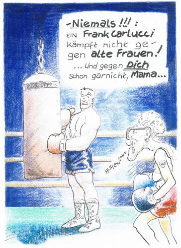 Cartoon: Frank Carlucci (medium) by nick lopez tagged boxer,boxing,mutter,mother,