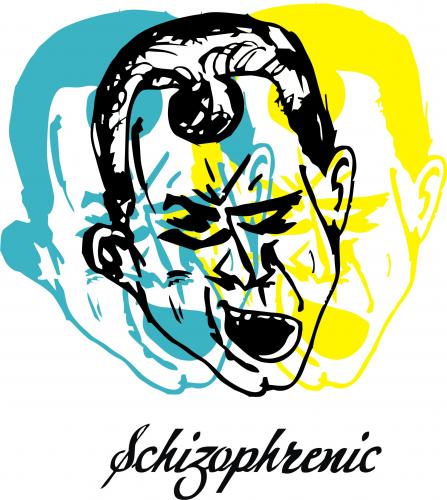 Cartoon: SCHIZOPHRENIC moment (medium) by andres fv tagged schizophrenic