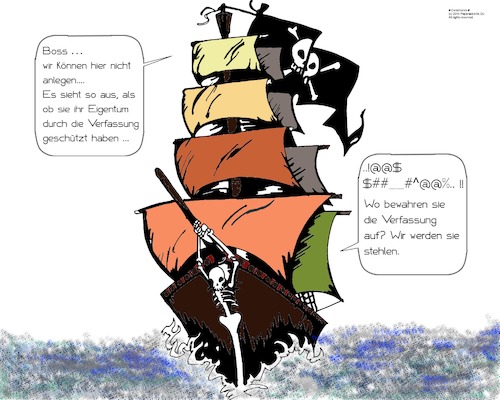 Cartoon: Die Verfassung (medium) by paparazziarts tagged die,verfassung,anlagen,piraterie,eigentumsdiebstahl
