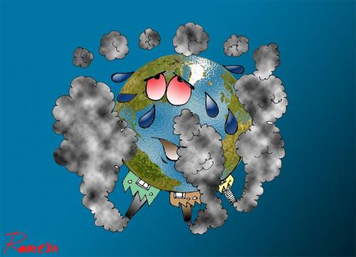 Cartoon: Al horno (medium) by Romero tagged calentamiento,global,problema,caricatura,dibujo,conciencia,ambiental,ambiente,arte