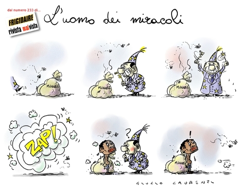 Cartoon: Miracle Man (medium) by Giulio Laurenzi tagged berlusconi,garbage,trash,immigration