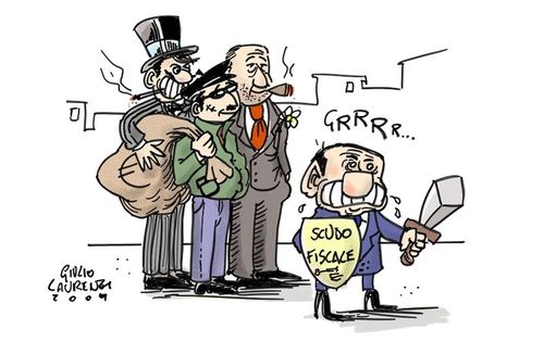 Cartoon: Scudo Fiscale (medium) by Giulio Laurenzi tagged scudo,fiscale,berlusconi