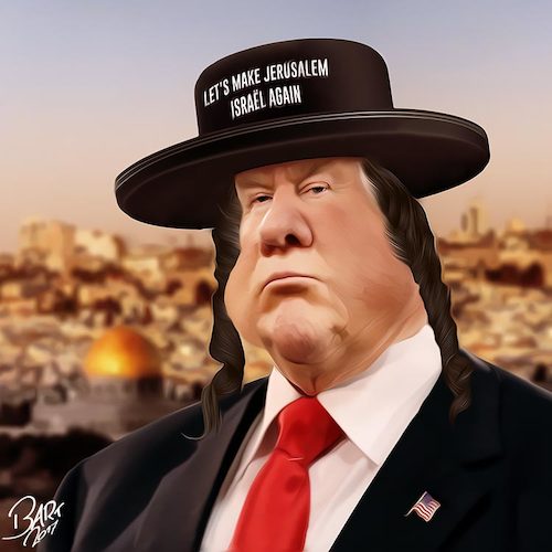 Cartoon: Judenstern (medium) by Bart van Leeuwen tagged trump,jerusalem,israel,palestina