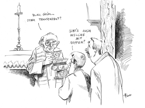Cartoon: Abendessen fällt heut aus (medium) by Paolo Calleri tagged verhuetung,aids,kondome,xvi,benedikt,papst,vatikan