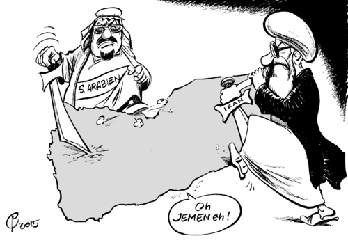 Cartoon: Einstieg in den Ring (medium) by Paolo Calleri tagged jemen,sanaa,saudi,arabien,riad,iran,teheran,rebellen,huthi,buendnis,luftangriffe,stellungen,schiiten,sunniten,offensive,karikatur,cartoon,paolo,calleri