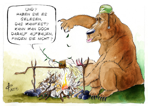 Cartoon: Friedensmanifest (medium) by Paolo Calleri tagged ukraine,russland,krieg,ueberfall,friedensmanifest,manifest,pazifismus,militaer,waffen,ruestung,verhandlungen,diplomatie,diktatur,demokratie,faschismus,karikatur,cartoon,paolo,calleri