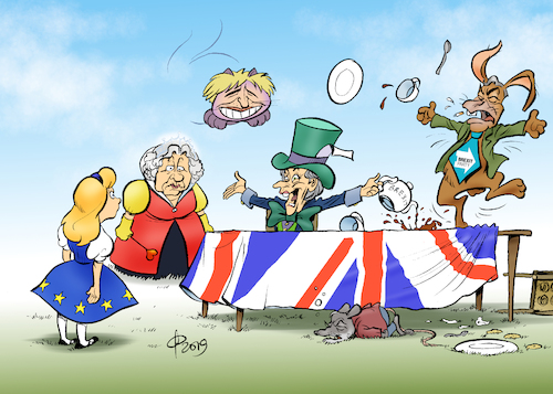 Cartoon: Wonderland (medium) by Paolo Calleri tagged eu,uk,gb,grosbritannien,vereinigtes,koenigreich,briten,britannien,brexit,referendum,volksabstimmung,unterhaus,parlament,abgeordnete,parlamentarier,demokratie,abstimmung,austrittsabkommen,europa,europawahl,wahlen,austritt,union,karikatur,cartoon,paolo,calleri,eu,uk,gb,grosbritannien,vereinigtes,koenigreich,briten,britannien,brexit,referendum,volksabstimmung,unterhaus,parlament,abgeordnete,parlamentarier,demokratie,abstimmung,austrittsabkommen,europa,europawahl,wahlen,austritt,union,karikatur,cartoon,paolo,calleri