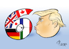 Cartoon: G7-Gipfel (small) by Paolo Calleri tagged kanada,charlevoix,usa,g7,gipfel,summit,gb,grosbritannien,uk,japan,deutschland,frankreich,italien,regierungschefs,eu,handelsstreit,strafzoelle,donald,trump,beziehungen,wirtschaft,treffen,karikatur,cartoon,paolo,calleri