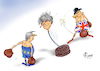 Cartoon: Punching Ball (small) by Paolo Calleri tagged eu,gb,uk,grossbritannien,premier,premierministerin,theresa,may,bruessel,besuch,ausstieg,gemeinschaft,brexit,austritt,parlament,parlamentarier,unterhaus,deal,abkommen,kommission,praesident,jean,claude,juncker,karikatur,cartoon,paolo,calleri