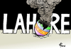 Cartoon: Terror in Lahore (small) by Paolo Calleri tagged pakistan,lahore,ostersonntag,anschlag,taliban,terror,christen,minderheit,islamisten,selbstmord,attentat,spielplatz,frauen,kinder,sprengsatz,naegel,schrauben,karikatur,cartoon,paolo,calleri