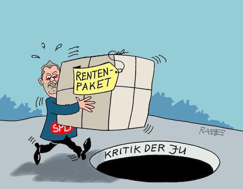 Cartoon: Absturzgefahr (medium) by RABE tagged merz,union,kanzler,fritze,koalition,spd,klingbeil,bundesregierung,rabe,ralf,böhme,cartoon,karikatur,pressezeichnung,farbcartoon,tagescartoon,trump,putin,krisen,tv,nachrichten,waschmaschine,rente,rentenpaket,rentenreform,lars,ju,junge,widerstand,protest,loch,einsturz,absturz,merz,union,kanzler,fritze,koalition,spd,klingbeil,bundesregierung,rabe,ralf,böhme,cartoon,karikatur,pressezeichnung,farbcartoon,tagescartoon,trump,putin,krisen,tv,nachrichten,waschmaschine,rente,rentenpaket,rentenreform,lars,ju,junge,widerstand,protest,loch,einsturz,absturz