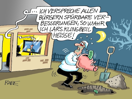 Cartoon: Angst vor Klingbeil (medium) by RABE tagged merz,union,kanzler,fritze,koalition,spd,klingbeil,bundesregierung,rabe,ralf,böhme,cartoon,karikatur,pressezeichnung,farbcartoon,tagescartoon,trump,putin,krisen,tv,nachrichten,schlagabtausch,bundestag,generaldebatte,weidel,afd,finanzminister,lars,versprechen,haushalt,schulden,bürger,michel,haus,garten,sparschwein,ersparnisse,vergraben,eingraben,versteck,merz,union,kanzler,fritze,koalition,spd,klingbeil,bundesregierung,rabe,ralf,böhme,cartoon,karikatur,pressezeichnung,farbcartoon,tagescartoon,trump,putin,krisen,tv,nachrichten,schlagabtausch,bundestag,generaldebatte,weidel,afd,finanzminister,lars,versprechen,haushalt,schulden,bürger,michel,haus,garten,sparschwein,ersparnisse,vergraben,eingraben,versteck
