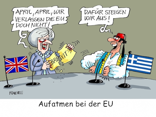 Cartoon: April April May (medium) by RABE tagged brexit,grexit,eu,brüssel,eurozone,london,athen,theresa,may,austritt,april,rabe,ralf,böhme,cartoon,karikatur,pressezeichnung,farbcartoon,tagescartoon,aprilscherz,grieche,engländer,tusk,brexit,grexit,eu,brüssel,eurozone,london,athen,theresa,may,austritt,april,rabe,ralf,böhme,cartoon,karikatur,pressezeichnung,farbcartoon,tagescartoon,aprilscherz,grieche,engländer,tusk