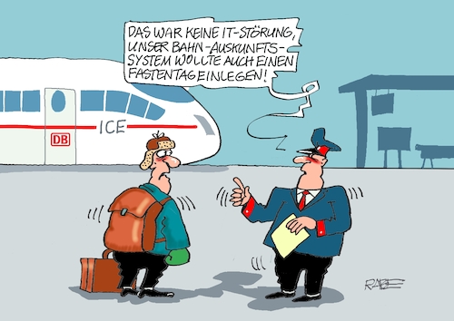 Cartoon: Bahnauskunft (medium) by RABE tagged merz,kanzler,koalition,union,spd,klingbeil,cartoon,karikatur,pressezeichnung,farbcartoon,tagescartoon,bürokratie,verwaltung,beamte,modernisierung,monster,drachen,schwert,holzschwert,nägel,säge,db,bahn,app,auskunft,störung,it,auskunftssystem,fasten,fastenzeit,aschermittwoch,merz,kanzler,koalition,union,spd,klingbeil,cartoon,karikatur,pressezeichnung,farbcartoon,tagescartoon,bürokratie,verwaltung,beamte,modernisierung,monster,drachen,schwert,holzschwert,nägel,säge,db,bahn,app,auskunft,störung,it,auskunftssystem,fasten,fastenzeit,aschermittwoch