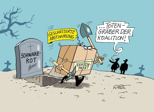 Cartoon: Blick in die Zukunft (medium) by RABE tagged merz,union,kanzler,fritze,koalition,spd,klingbeil,bundesregierung,rabe,ralf,böhme,cartoon,karikatur,pressezeichnung,farbcartoon,tagescartoon,trump,putin,krisen,tv,nachrichten,waschmaschine,bas,rente,rentenpaket,rentenreform,abstimmung,scheitern,friedhof,totengräber,schaufel,grabstein,merz,union,kanzler,fritze,koalition,spd,klingbeil,bundesregierung,rabe,ralf,böhme,cartoon,karikatur,pressezeichnung,farbcartoon,tagescartoon,trump,putin,krisen,tv,nachrichten,waschmaschine,bas,rente,rentenpaket,rentenreform,abstimmung,scheitern,friedhof,totengräber,schaufel,grabstein