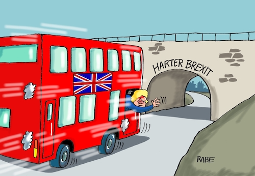 Cartoon: Boris Bus (medium) by RABE tagged brexit,eu,insel,may,britten,austritt,rabe,ralf,böhme,cartoon,karikatur,pressezeichnung,farbcartoon,tagescartoon,bauhaus,baukasten,bauklötzer,plan,referendum,februar,irre,irrsinn,boris,johnson,politclown,premierminister,downing,street,doppeldecker,doppelstockbus,doppeldeckerbus,brücke,brexit,eu,insel,may,britten,austritt,rabe,ralf,böhme,cartoon,karikatur,pressezeichnung,farbcartoon,tagescartoon,bauhaus,baukasten,bauklötzer,plan,referendum,februar,irre,irrsinn,boris,johnson,politclown,premierminister,downing,street,doppeldecker,doppelstockbus,doppeldeckerbus,brücke