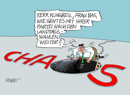 Cartoon: Chaos (medium) by RABE tagged merz,kanzler,koalition,union,spd,klingbeil,cartoon,karikatur,pressezeichnung,farbcartoon,tagescartoon,db,bahn,frühling,frühjahr,frühjahrsputz,ice,zug,blumenkasten,blumenkästen,chaos,bas,landtagswahl,baden,württemberg,rheinland,pfalz,abgrund,finanzloch,wähler,dilemma,merz,kanzler,koalition,union,spd,klingbeil,cartoon,karikatur,pressezeichnung,farbcartoon,tagescartoon,db,bahn,frühling,frühjahr,frühjahrsputz,ice,zug,blumenkasten,blumenkästen,chaos,bas,landtagswahl,baden,württemberg,rheinland,pfalz,abgrund,finanzloch,wähler,dilemma