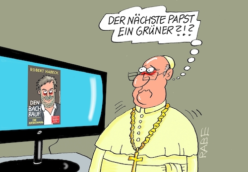 Cartoon: Der Heilige Vater (medium) by RABE tagged ampel,ampelregierung,rot,grün,gelb,fdp,spd,grüne,rabe,ralf,böhme,cartoon,karikatur,pressezeichnung,farbcartoon,tagescartoon,inflation,einkommen,rente,rentenpaket,bruch,streit,neuwahlen,wahlkampf,wahlwerbung,werbekampgne,habeckbabe,buch,bestseller,spiegelbestseller,robert,habeck,bach,rauf,kursbestimmung,ampel,ampelregierung,rot,grün,gelb,fdp,spd,grüne,rabe,ralf,böhme,cartoon,karikatur,pressezeichnung,farbcartoon,tagescartoon,inflation,einkommen,rente,rentenpaket,bruch,streit,neuwahlen,wahlkampf,wahlwerbung,werbekampgne,habeckbabe,buch,bestseller,spiegelbestseller,robert,habeck,bach,rauf,kursbestimmung