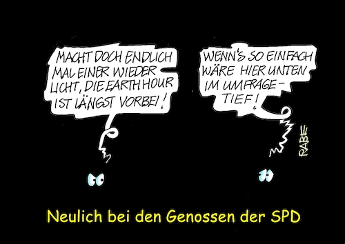 Cartoon: Earth Hour (medium) by RABE tagged merz,kanzler,koalition,union,spd,klingbeil,cartoon,karikatur,pressezeichnung,farbcartoon,tagescartoon,db,bahn,frühling,frühjahr,frühjahrsputz,ice,zug,blumenkasten,blumenkästen,earth,hour,dunkelheit,stunde,umwelt,sozialdemokraten,spezialdemokraten,bas,umfragetief,landtagswahl,merz,kanzler,koalition,union,spd,klingbeil,cartoon,karikatur,pressezeichnung,farbcartoon,tagescartoon,db,bahn,frühling,frühjahr,frühjahrsputz,ice,zug,blumenkasten,blumenkästen,earth,hour,dunkelheit,stunde,umwelt,sozialdemokraten,spezialdemokraten,bas,umfragetief,landtagswahl