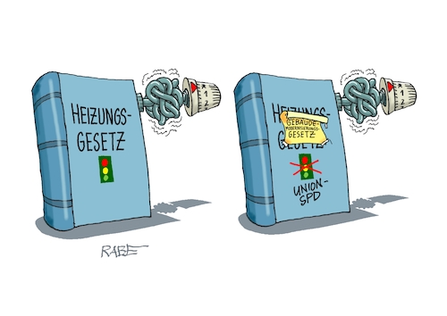 Cartoon: Etikettenschwindel II (medium) by RABE tagged merz,union,kanzler,fritze,koalition,spd,klingbeil,bundesregierung,rabe,ralf,böhme,cartoon,karikatur,pressezeichnung,farbcartoon,tagescartoon,fett,fettnapf,drecksarbeit,stelzen,training,heizung,heizungsgesetz,gebäudesanierungsgesetz,gesetz,sanierung,gebäudesanierung,knoten,thermostat,bas,söder,merz,union,kanzler,fritze,koalition,spd,klingbeil,bundesregierung,rabe,ralf,böhme,cartoon,karikatur,pressezeichnung,farbcartoon,tagescartoon,fett,fettnapf,drecksarbeit,stelzen,training,heizung,heizungsgesetz,gebäudesanierungsgesetz,gesetz,sanierung,gebäudesanierung,knoten,thermostat,bas,söder