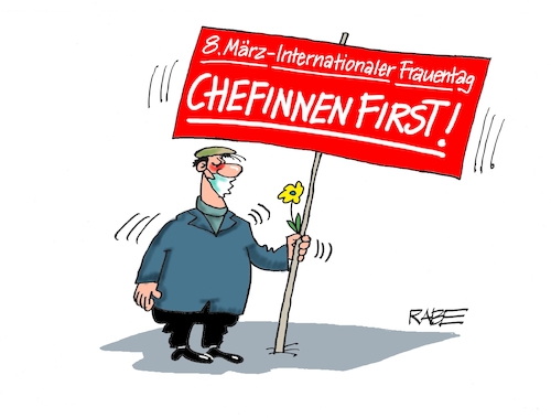 Cartoon: Feiner Zug (medium) by RABE tagged frauen,frauentag,international,märz,gleichberechtigung,chefinnen,chefetagen,rabe,ralf,böhme,cartoon,karikatur,pressezeichnung,farbcartoon,tagescartoon,mann,transparent,ladys,first,frauenrechte,frauen,frauentag,international,märz,gleichberechtigung,chefinnen,chefetagen,rabe,ralf,böhme,cartoon,karikatur,pressezeichnung,farbcartoon,tagescartoon,mann,transparent,ladys,first,frauenrechte