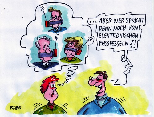 Cartoon: Fußfesseln (medium) by RABE tagged fusßfesseln