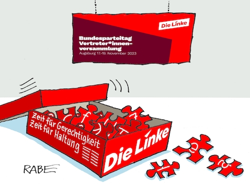 Cartoon: Geduldsspiel (medium) by RABE tagged wagenknecht,sahra,linke,parteiengründung,verein,bsw,bündnis,abspaltung,rabe,ralf,böhme,cartoon,karikatur,pressezeichnung,farbcartoon,tagescartoon,tür,auflösung,abgrund,fraktion,bundesparteitag,augsburg,neugründung,schriftzug,logo,spiel,puzzle,puzzlespiel,puzzleteile,karton,gerechtigkeit,haltung,wagenknecht,sahra,linke,parteiengründung,verein,bsw,bündnis,abspaltung,rabe,ralf,böhme,cartoon,karikatur,pressezeichnung,farbcartoon,tagescartoon,tür,auflösung,abgrund,fraktion,bundesparteitag,augsburg,neugründung,schriftzug,logo,spiel,puzzle,puzzlespiel,puzzleteile,karton,gerechtigkeit,haltung