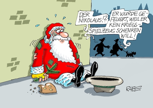 Cartoon: Gefeuert (medium) by RABE tagged weihnachten,weihnachtsmarkt,weihnachtsbaum,glühwein,weihnachtsgeschenke,rabe,ralf,böhme,cartoon,kariatur,pressezeichnung,farbcartoon,tagescartoon,markt,lichterkette,glühweinstand,nikolaus,nikolaustag,nikolausstiefel,kriegsspielzeug,entlassung,weihnachten,weihnachtsmarkt,weihnachtsbaum,glühwein,weihnachtsgeschenke,rabe,ralf,böhme,cartoon,kariatur,pressezeichnung,farbcartoon,tagescartoon,markt,lichterkette,glühweinstand,nikolaus,nikolaustag,nikolausstiefel,kriegsspielzeug,entlassung