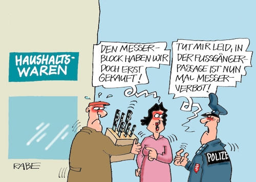 Cartoon: Im Messerblog (medium) by RABE tagged ampel,ampelregierung,rot,grün,gelb,fdp,spd,grüne,rabe,ralf,böhme,cartoon,karikatur,pressezeichnung,farbcartoon,tagescartoon,pöbelei,pöbler,bestrafung,regelung,beschimpfung,bundestag,abgeordnete,messer,messerverbot,messerblock,polizei,haushaltswaren,verbotszone,fußgängerzone,ampel,ampelregierung,rot,grün,gelb,fdp,spd,grüne,rabe,ralf,böhme,cartoon,karikatur,pressezeichnung,farbcartoon,tagescartoon,pöbelei,pöbler,bestrafung,regelung,beschimpfung,bundestag,abgeordnete,messer,messerverbot,messerblock,polizei,haushaltswaren,verbotszone,fußgängerzone