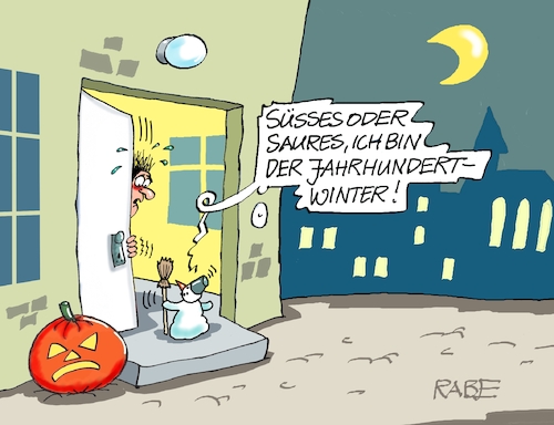 Jahrhundertwinter und Halloween (medium) Cartoon: Jahrhundertwinter und Halloween (medium) by RABE tagged halloween,grusel,kürbis,süßes,saures,kinder,masken,verkleidung,winter,schneemann,jahrhundertwinter,halloween,grusel,kürbis,süßes,saures,kinder,masken,verkleidung,winter,schneemann,jahrhundertwinter