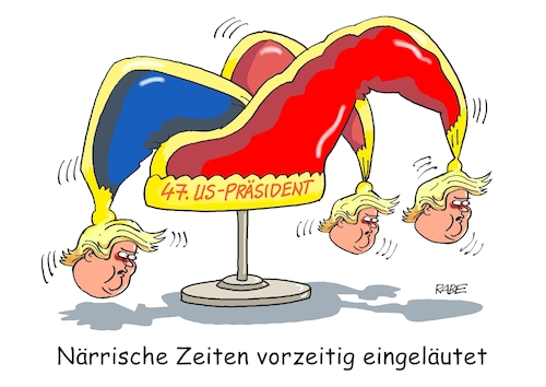 Cartoon: Kappenball (medium) by RABE tagged donald,trump,kamala,harris,präsidentschaftswahl,usa,wahlkampf,joe,biden,rabe,ralf,böhme,cartoon,karikatur,pressezeichnung,farbcartoon,tagescartoon,mc,donalds,burger,wahlsieger,republikaner,demokraten,kapp,narren,karneval,karnevalszeit,elferrat,narrenkappe,donald,trump,kamala,harris,präsidentschaftswahl,usa,wahlkampf,joe,biden,rabe,ralf,böhme,cartoon,karikatur,pressezeichnung,farbcartoon,tagescartoon,mc,donalds,burger,wahlsieger,republikaner,demokraten,kapp,narren,karneval,karnevalszeit,elferrat,narrenkappe