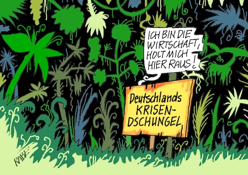 Cartoon: Krisendschungel (medium) by RABE tagged merz,kanzler,koalition,union,spd,klingbeil,cartoon,karikatur,pressezeichnung,farbcartoon,tagescartoon,bürokratie,verwaltung,beamte,modernisierung,monster,drachen,schwert,holzschwert,nägel,säge,reiche,wirtschaftsministerin,plan,krise,dschungel,dschungelcamp,rtl,ausweg,lösung,unternehmerpleite,wachstum,rezession,wirtschaftskrise,abschwung,merz,kanzler,koalition,union,spd,klingbeil,cartoon,karikatur,pressezeichnung,farbcartoon,tagescartoon,bürokratie,verwaltung,beamte,modernisierung,monster,drachen,schwert,holzschwert,nägel,säge,reiche,wirtschaftsministerin,plan,krise,dschungel,dschungelcamp,rtl,ausweg,lösung,unternehmerpleite,wachstum,rezession,wirtschaftskrise,abschwung