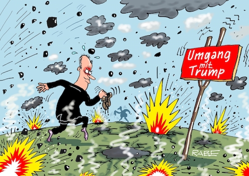Cartoon: Minenfeld (medium) by RABE tagged merz,groko,spd,union,posten,postenvergabe,rabe,ralf,böhme,cartoon,karikatur,pressezeichnung,farbcartoon,tagescartoon,schaufenster,deko,umbau,laden,ladenhüter,regierungsbildung,usa,trump,besuch,einladung,umgang,minenfeld,explosion,fritze,merz,groko,spd,union,posten,postenvergabe,rabe,ralf,böhme,cartoon,karikatur,pressezeichnung,farbcartoon,tagescartoon,schaufenster,deko,umbau,laden,ladenhüter,regierungsbildung,usa,trump,besuch,einladung,umgang,minenfeld,explosion,fritze